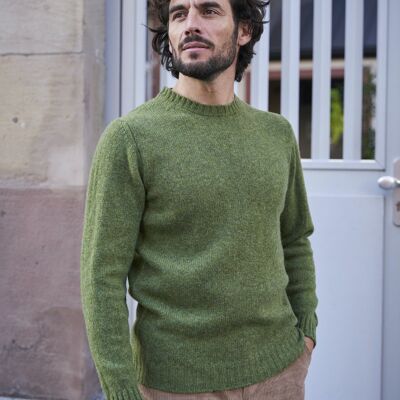 Allan sweater in apple green wool