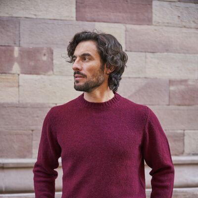Allan sweater in burgundy wool