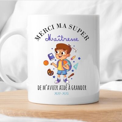 Mug thank you mistress year 2022-2023 boy