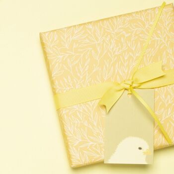 Papier d'emballage jaune de Pâques - enveloppez les cadeaux de Pâques avec du papier de fleurs printanières, du papier de Pâques jaune pour les décorations de printemps, réalisez des décorations de Pâques 4
