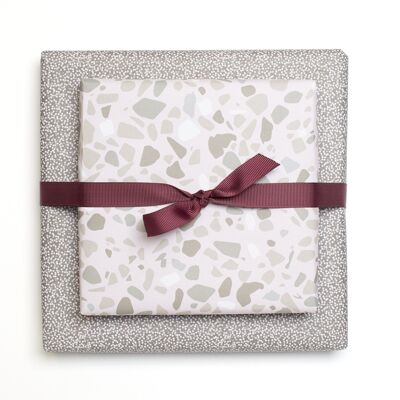 "Terrazzo" wrapping paper, pale pink, double-sided