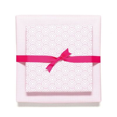 Geschenkpapier "Circles & Net" - PINK - doppelseitig