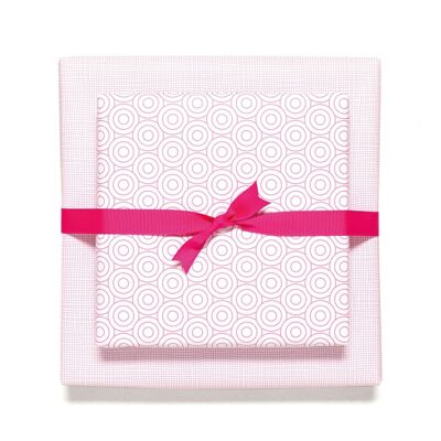 Wrapping paper "Circles & Net" - PINK - double-sided