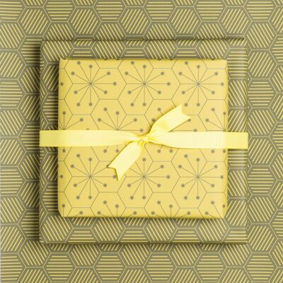 Wrapping paper "tiles" - lime - double-sided