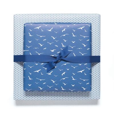 "Birds" wrapping paper - petrol - double-sided