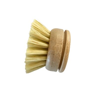 Interchangeable head for reusable bamboo dish brush