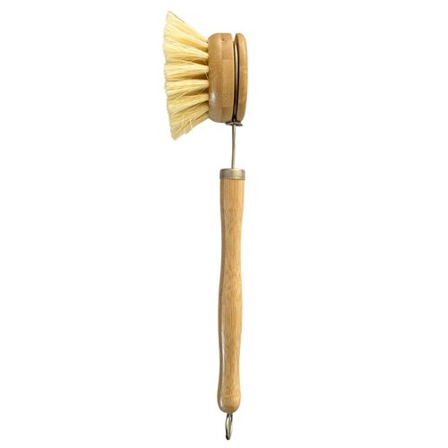 Brosse à vaisselle en bambou réutilisable avec tête interchangeable