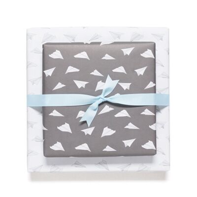 Wrapping paper "paper plane" - gray - double-sided