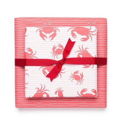 Wrapping paper "crab" - red - double-sided