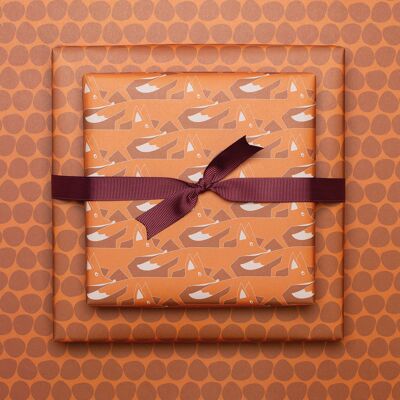"Fox" wrapping paper - rust red - double-sided