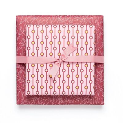 Papel de regalo "Perlas" - rosa - doble cara
