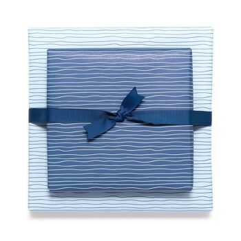 Papier cadeau "eau" - bleu - recto-verso 1