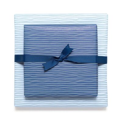 Papier cadeau "eau" - bleu - recto-verso