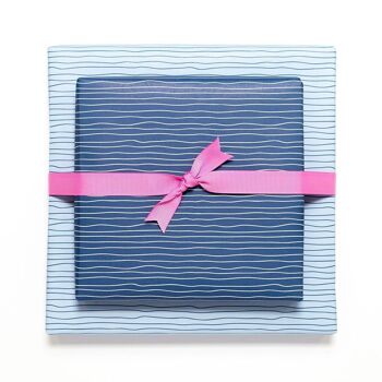 Papier cadeau "eau" - bleu - recto-verso 5