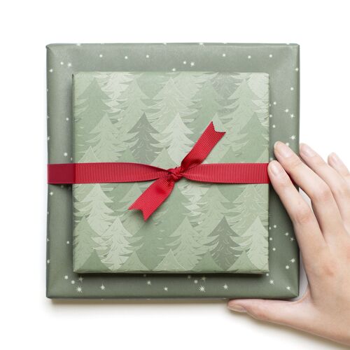 Geschenkpapier "Wald" - Grün - doppelseitig