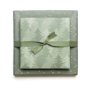 Papier cadeau "Forêt" - vert - recto-verso 3