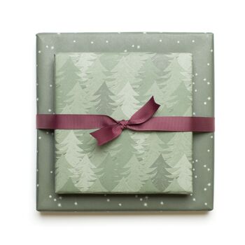 Papier cadeau "Forêt" - vert - recto-verso 5