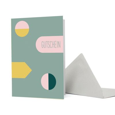 Greeting card shapes "Voucher" - smoke mint