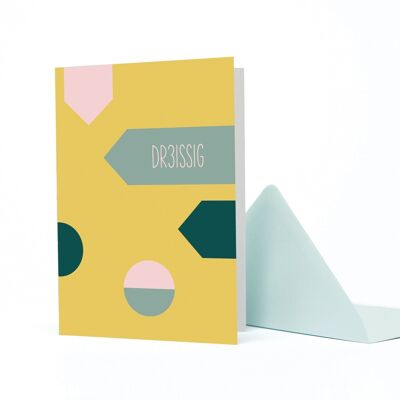 Greeting card Shapes "Dr3issig - Mustard Yellow