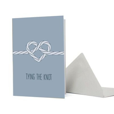 Greeting card knot "Tying the Knot" blue