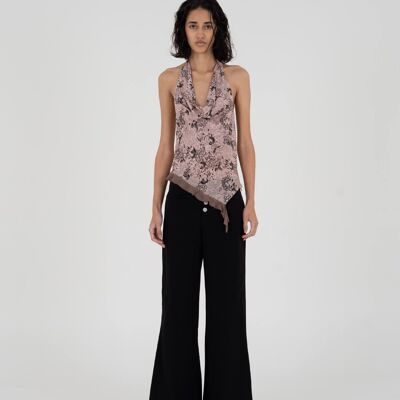 Ice assymetric top with ruffles
