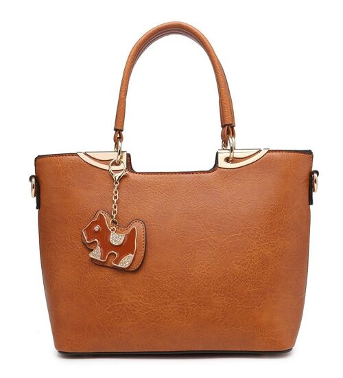 Lovely Womens tote Dog Charm Shoulder bag with long adjustable strap- A36236-1