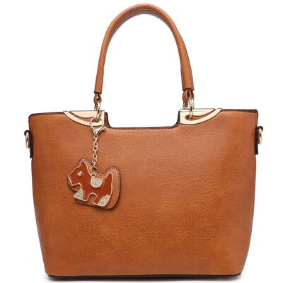 Lovely Womens tote Dog Charm Shoulder bag with long adjustable strap- A36236-1