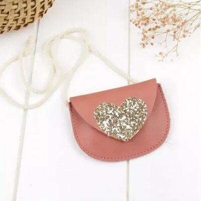 Sweet Love Bag in Leather and Sequins for girls