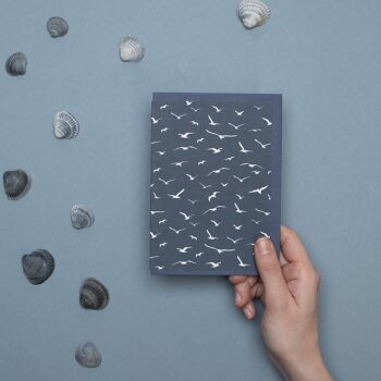 Carte de vœux moderne en papier recyclé | Motif mouette bleu foncé | Imprimé climatiquement neutre en Allemagne | Parfait pour les hommes | Sensation non couchée | Inspiré de la mer du Nord | Enveloppe assortie incluse 1