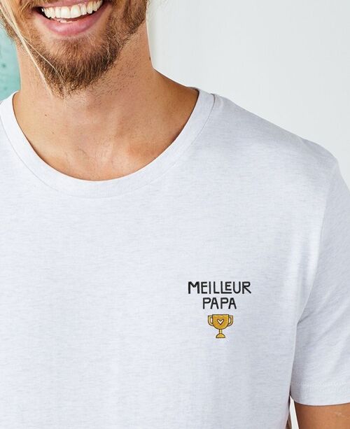 T-shirt Coupe Meilleur papa (brodé)