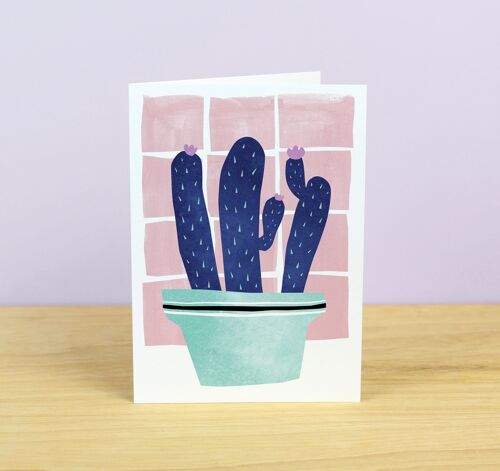 Cactus Pot Plant No.3 Greetings Card