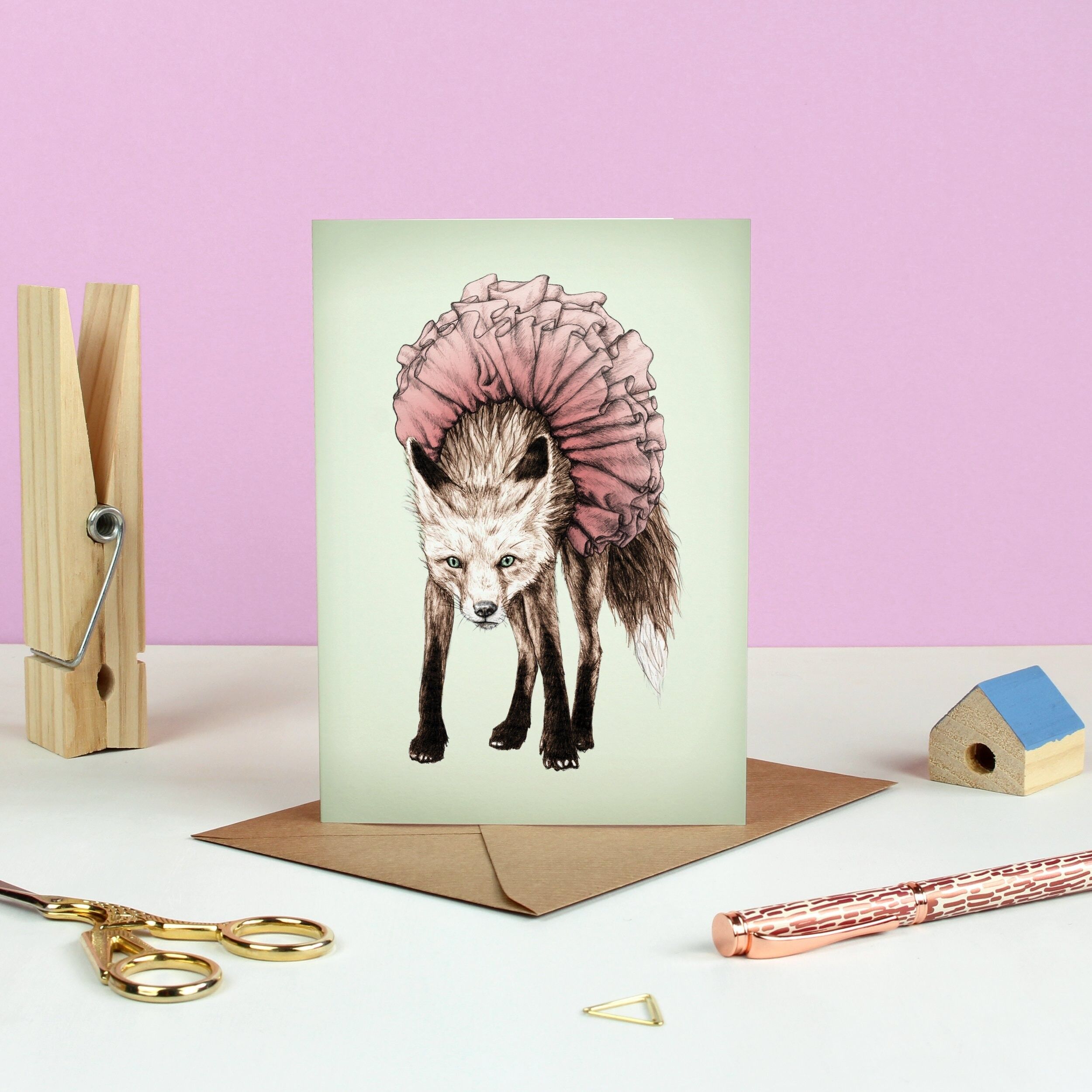 Biglietto d'auguri riluttante Fox & Tutu