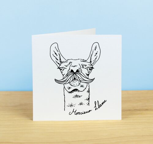 Monsieur Llama Greetings Card