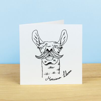 Monsieur Llama Greetings Card