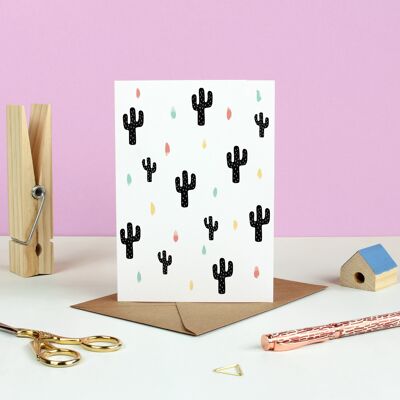 Tarjeta de saludos salvajes de cactus