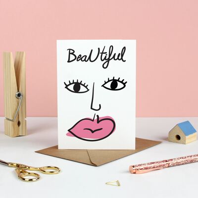 Beautiful Face Valentines Card