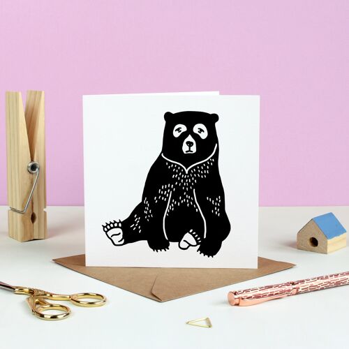 Black Bear Greetings Card