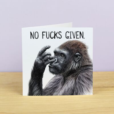 No Fucks Given Gorilla Greetings Card
