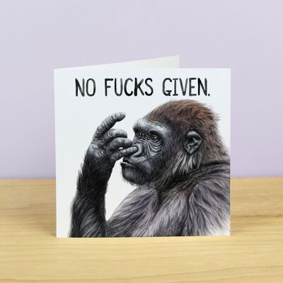 Biglietto d'auguri No Fucks Given Gorilla