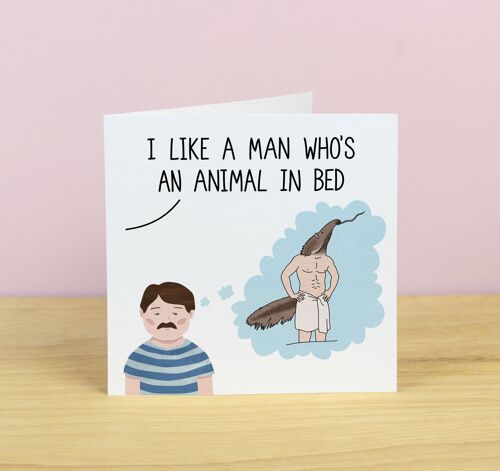 Like An Animal In Bed Valentine's Card