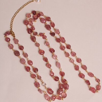 Zora Necklace - Rose Quartz Long Necklace