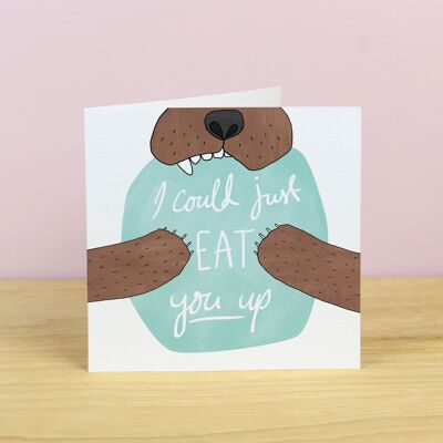 Cartolina di San Valentino abbraccio orso