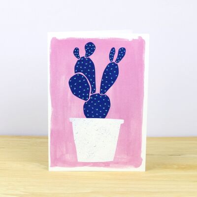 Carte de vœux Cactus Pot Plant No.1