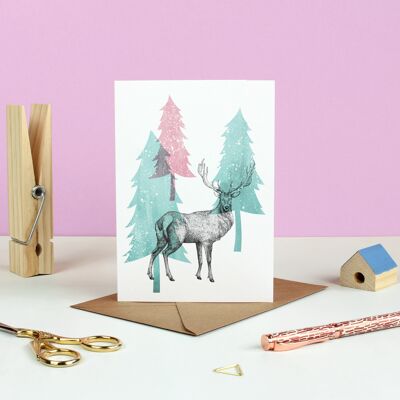 Winter Stag Christmas Card
