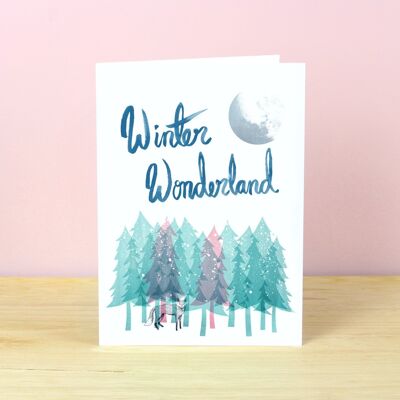 Cartolina di Natale del paese delle meraviglie invernale