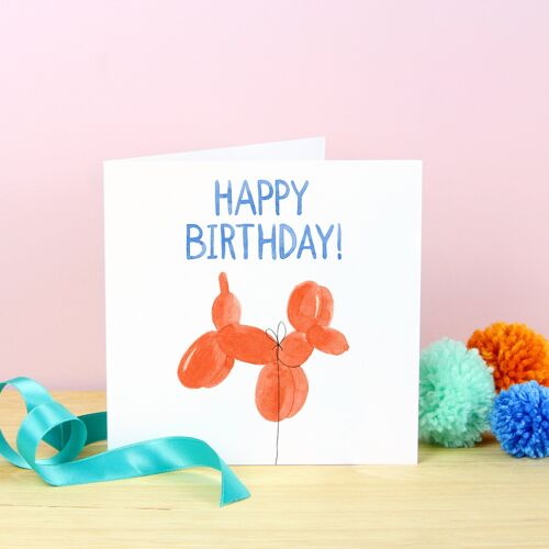 Birthday Balloon Dog Greetings Card