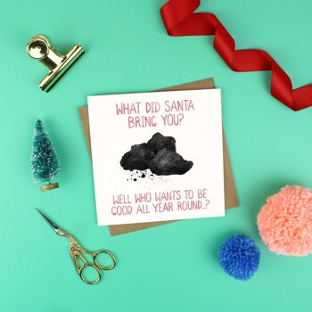 Carte de Noël de morceaux de charbon