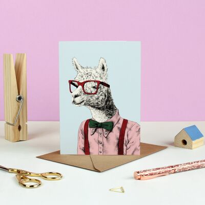 Buddy The Llama Greetings Card