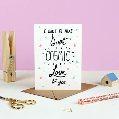 Cartolina di San Valentino dolce amore cosmico