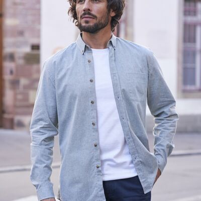 Chemise Chambray de coton Émile verte